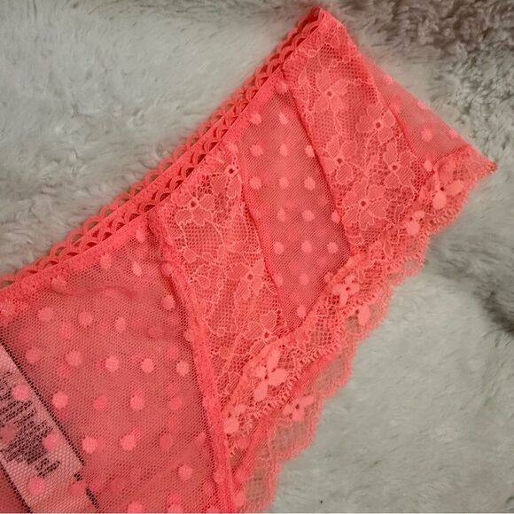 VICTORIA’S SECRET DREAM ANGELS WIDE SIDE THONG CORAL PINK – SIZE L - Picture 11 of 17